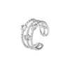 Joyería xu ping bañado en oro blanco incrustado con circonitas versión ancha anillo nuevo producto japonés y coreano ins estrellas anillo abierto mujer Item Picture